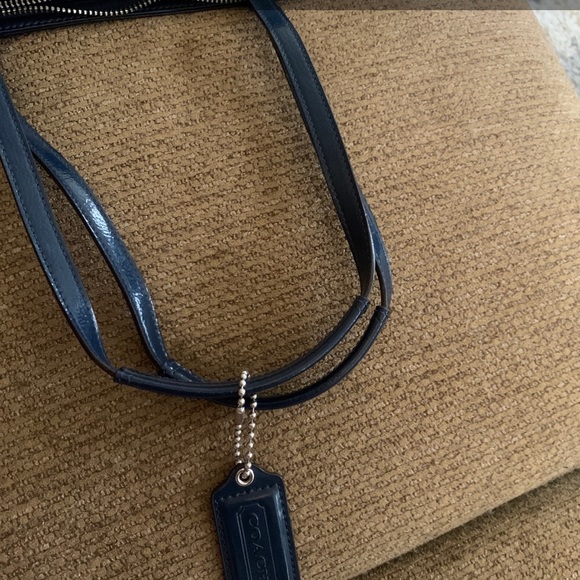 Coach blue signature sequin stripped band Hand Bag - Picture 7 of 7